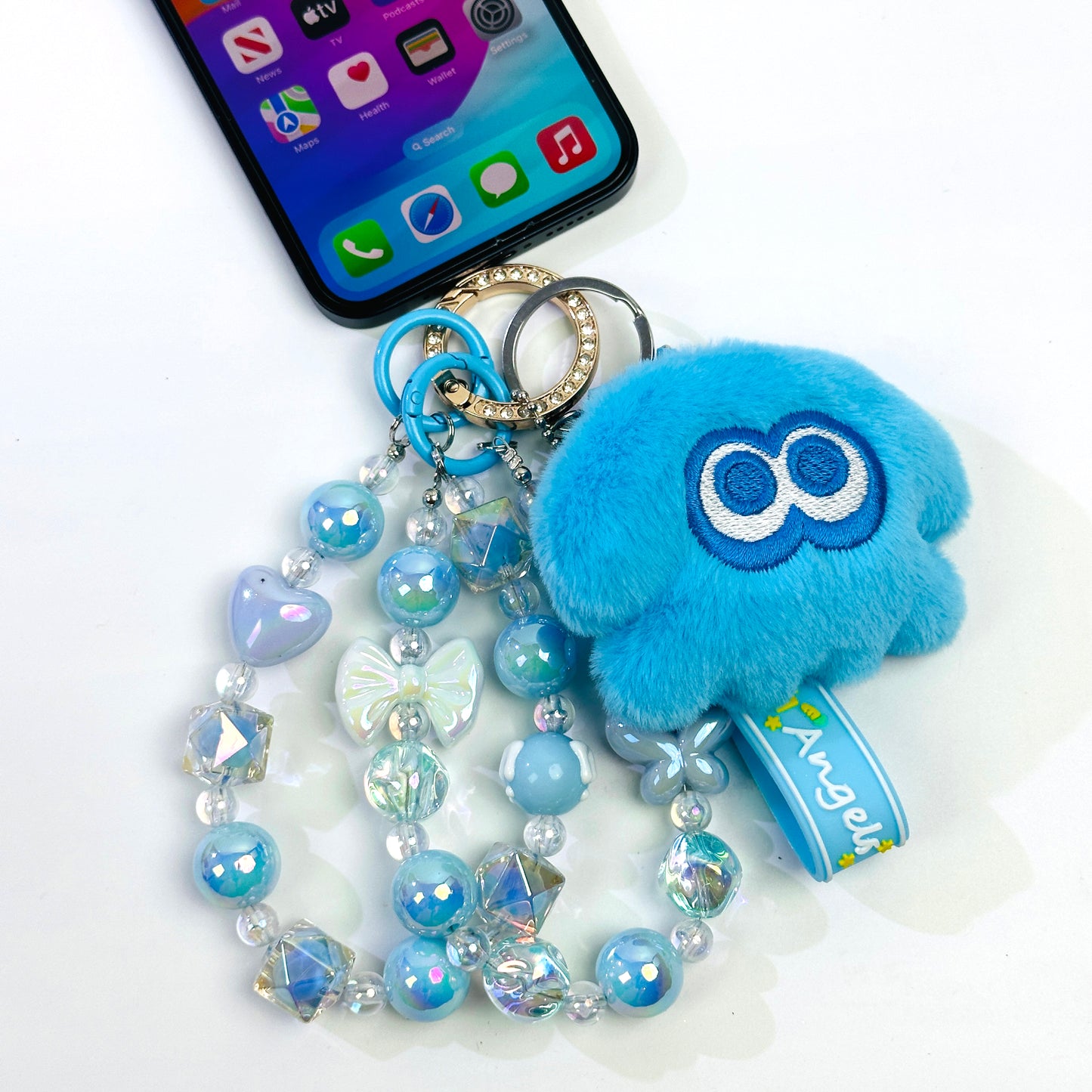 2025 Hand-painted, crystal textured bead phone chain