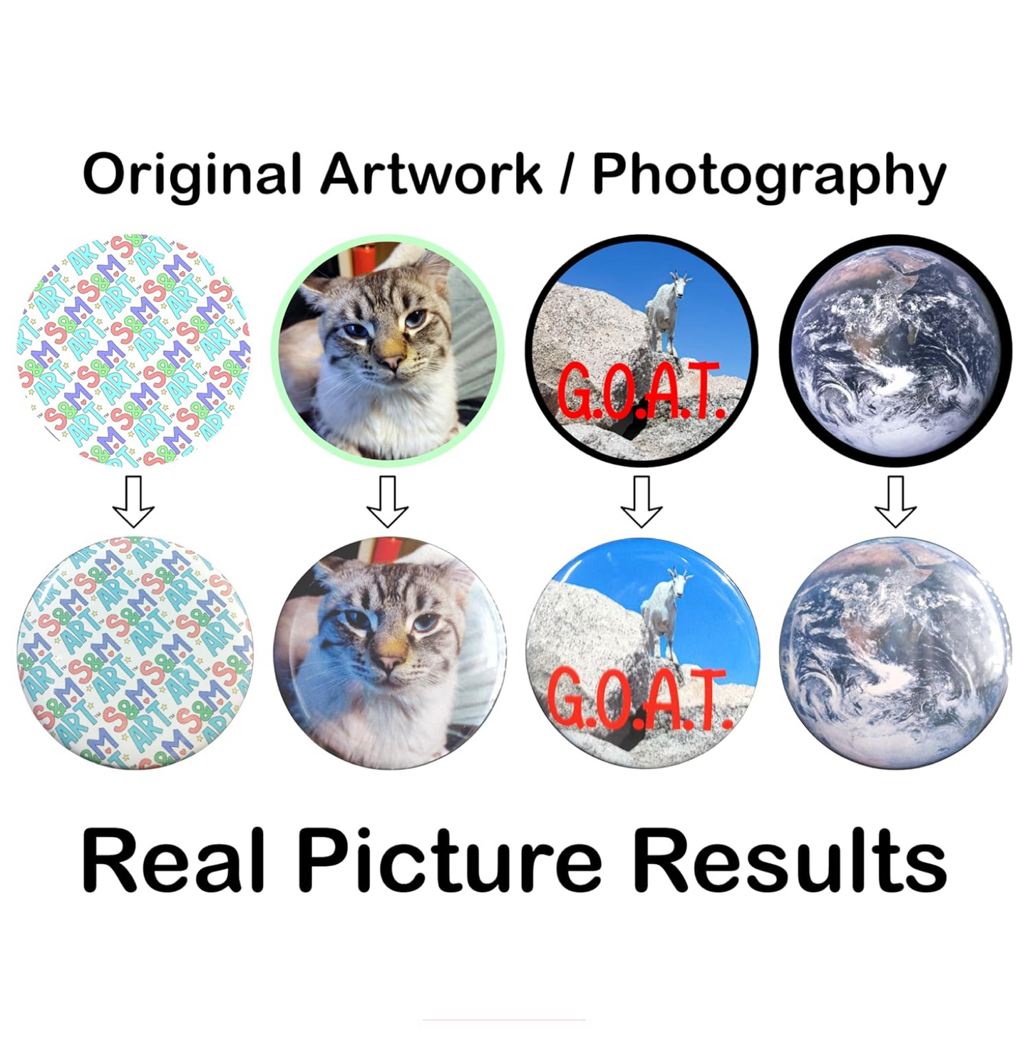 【58MM 】Custom Pins With Your Photo Logo Text Customized Button Badges Design Your Own Personalized Pins, Metal Fridge Stickers