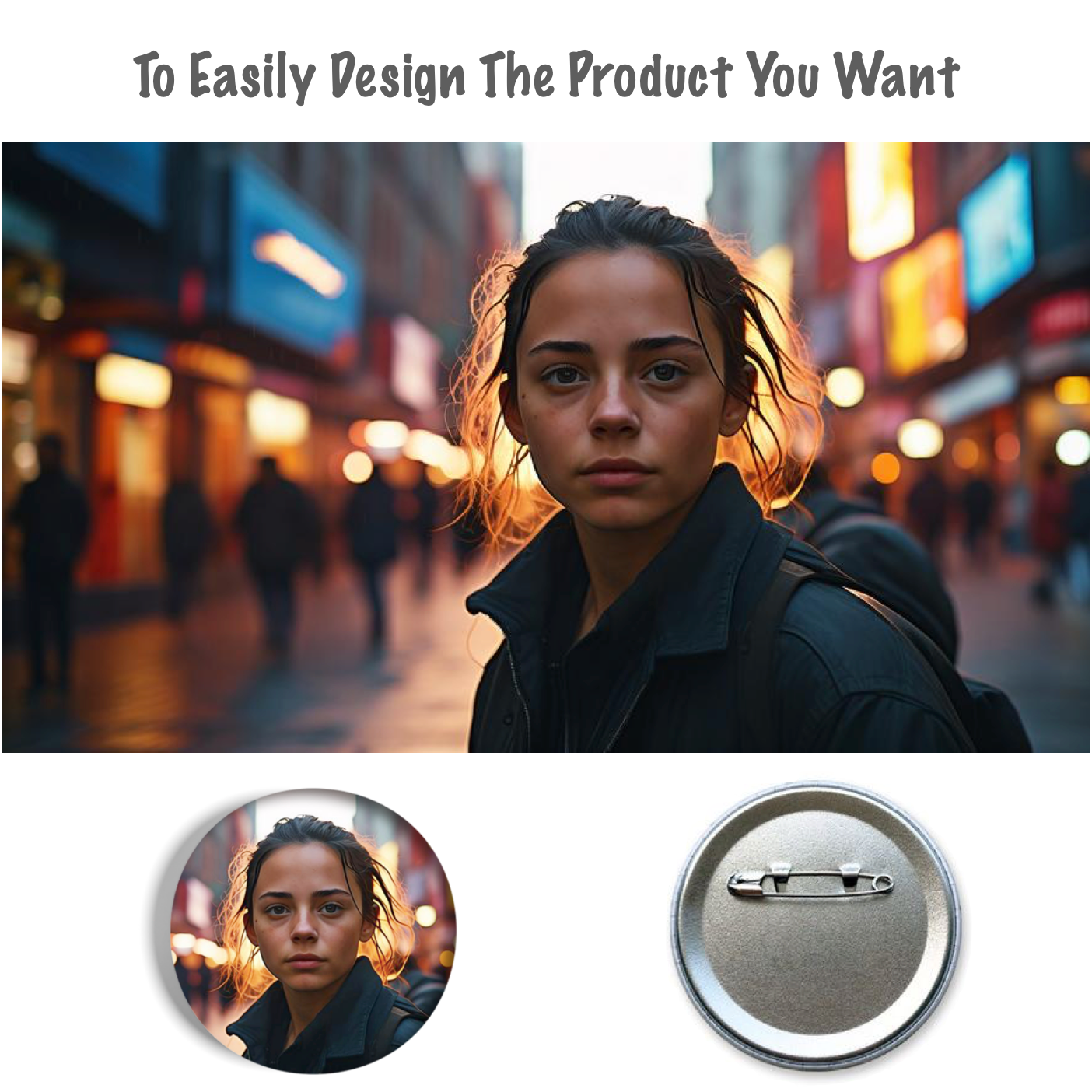 【58MM 】Custom Pins With Your Photo Logo Text Customized Button Badges Design Your Own Personalized Pins, Metal Fridge Stickers