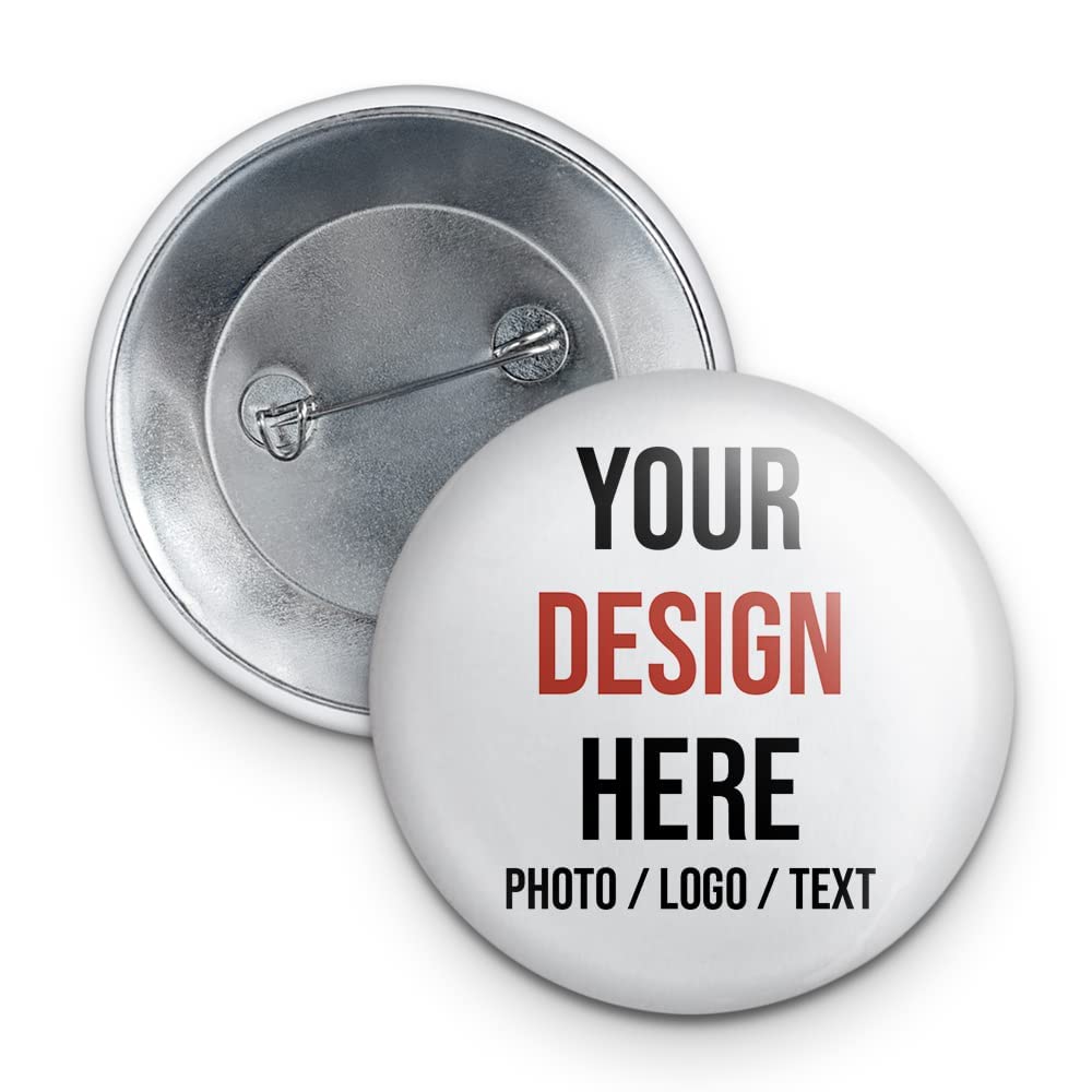 【58MM 】Custom Pins With Your Photo Logo Text Customized Button Badges Design Your Own Personalized Pins, Metal Fridge Stickers