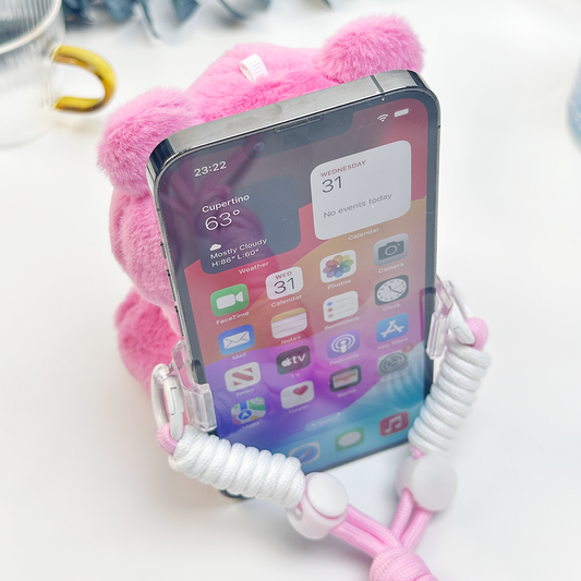 Phone Lanyard With Cute Plush Toy