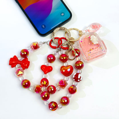 2025 Hand-painted, crystal textured bead phone chain