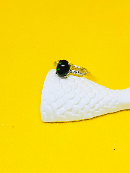 Opal Ring - Vintage Black Tide